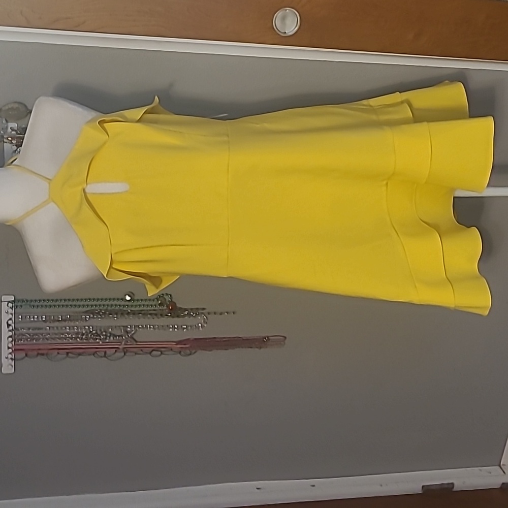 Aidan Mattox Yellow Halter Dress